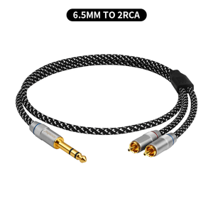 Посеребренный разъем 6,5 мм к кабелю 2RCA микшер усилитель мощности звуковой кабель - Product Image 3
