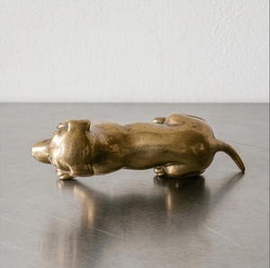 BRASS DOG- Figurine de Teckel en Laiton Vintage - Statue de Chien Miniature Antique pour Décoration d'Intérieur (11 CM X 5.5 CM X 13.5 CM) - Product Image 4