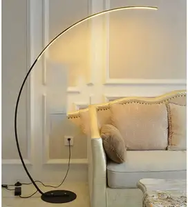 Moderne Boog Vloerlamp Gebogen Eigentijdse Minimalistische Staande Lamp Met 3 Helderheidsniveaus Dimbaar Leeslampje