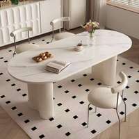 Ensemble table et chaises de salle à manger modernes en ardoise, pieds en métal, plateau en quartz, extensible, 6 places, meubles pour la maison, appartement, villa, hôtel