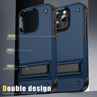 Étui de téléphone magnétique étanche TPU+PC pour 11-16 Pro Max 3-en-1 avec béquille et support magnétique, protection antichoc