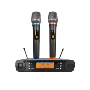 Xtuga U221 Cheap Price Karaoke Dual Channel 200 Adjustable Frequency Points Vocal UHF Mic Wireless Microphone
