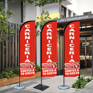 Publicidad entrega rápida caliente carnicería personalizada <span class=keywords><strong>carne</strong></span> promoción restaurante Comercio al aire libre exhibición playa lágrima plumas banderas - Product Image 3