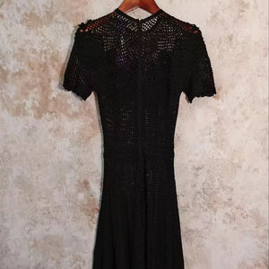 Jupe une pièce crochet à la main en noir - Product Image 1