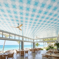 Panneau de plafond en plastique imperméable, installation facile, panneau de plafond en PVC pour la décoration intérieure des restaurants et cuisines