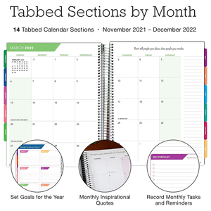Page — planificateur de luxe personnalisé 14 mois août 2021 décembre <span class=keywords><strong>2022</strong></span>, autocollants de Page inclus, dossier de poche, hebdomadaire, quotidien - Product Image 4