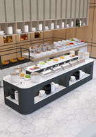 Station de buffet commerciale, station de condiments et de salades pour restaurant, table d'îlot de buffet pour la restauration hôtelière