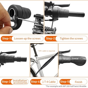 Acceleratore WUXING 20X a Mezza Manopola a 3 Pin 24V 36V 48V 60V 72V con Connettore SM Impermeabile per Bici Elettrica Ebike - Product Image 6