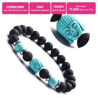 Bestone perles de cristal de guérison avec pierre de lave noire parfumée diffuseur d'huile essentielle Chakra perles Bracelet