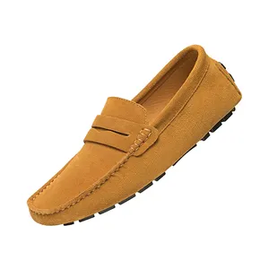Wholesale Camel Brown Loafers Shoes Men Designer Cow Leather Branded Office Shoes Men High Quality Dress shoes