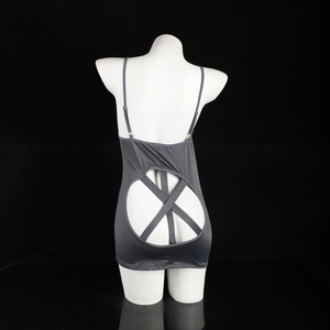 Vêtements de nuit pour femmes, chemise de nuit tricotée sans manches, style sexy et lisse, gris - Product Image 3