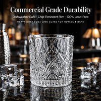 Verre à whisky vintage de 265 ml avec motif diamant en relief, verre à base lourde de style old fashioned pour bourbon et cocktails, logo personnalisé acceptable