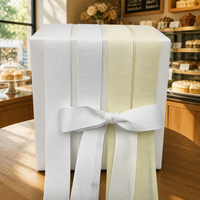 Ruban en gros-grain de polyester de qualité supérieure, prêt à être expédié, ruban tissé côtelé de couleur unie pour la décoration de boîtes à gâteaux