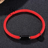 Milan Fil Corde Bracelet En Acier Inoxydable Noir Métal Hommes Femmes Multicolore Couple Main Bracelets Bijoux