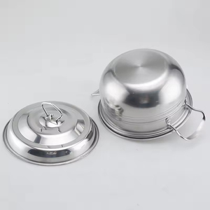 Juego de ollas de acero inoxidable de diseño moderno con doble asa, tapas para cocinar sopa y arroz, 6/8 piezas, con revestimiento, asa y tubo, para fideos y otros usos. - Product Image 4