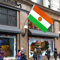 Drapeau personnalisé 3x5FT en polyester, impression numérique, fait main, prix abordable, drapeau du Niger et drapeau national avec deux œillets