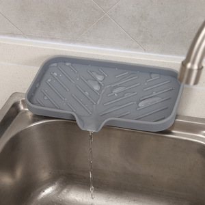 Autonomy Silicone Soap Dish Drain Tray Rectangular Self Drain <b>Sink</b> Storage Gray Large - Product Image 2