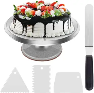 Giratório de liga de alumínio resistente, giratório de metal de 12 polegadas para decoração de bolo, cupcake, ferramentas para confeitaria em casa