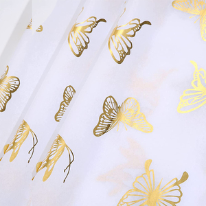 Özel Logo beyaz hediye ambalaj kağıtları altın kelebek doku yaprak kağıt ambalaj sanat zanaat için - Product Image 2