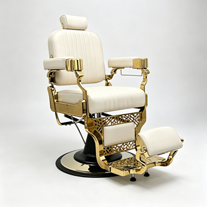 Custom Color Durable PU Leather Gold Barber <b>Chair</b> Aluminum Alloy for Professional Salon Gym School Use 360 Degree - Product Image 3