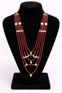 Conjunto de collar nupcial étnico de cobre con aretes tradicionales para boda y acabado en tono dorado a la moda para mujer - Product Image 5