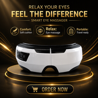 Masseur oculaire et facial intelligent 6D à vibration électrique, thérapie chauffante, pression d'air et musique, vente en gros