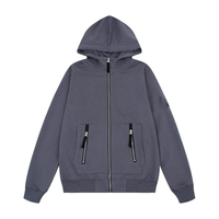 Sweat-shirt à capuche en coton tricoté uni, respirant, coupe-vent, éco-responsable, avec logo personnalisé imprimé en sérigraphie OEM.