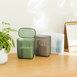 Data Cable Storage Box Mini Organizer With Lid For Drawer Electronic Accessories Storage Matte White Gray Green Durable - Product Image 3