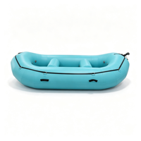 Bateau gonflable personnalisé turquoise de 10 pieds (300 cm), bateau de rafting en eaux vives, résistant à l'usure et aux UV, plancher renforcé