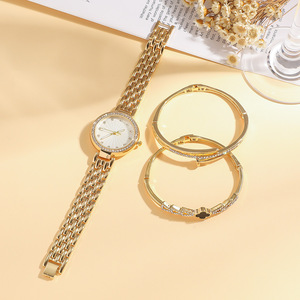 Reloj de Pulsera de Acero para Mujer, Diseño de Trébol de Cuatro Hojas, Conjunto de Joyería con Brazalete de Acero Inoxidable - Product Image 4
