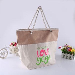 Custom Logo Heat Transfer Sublimation PP Canvas <b>Medium</b> Tote Bag Women <b>Handbags</b> Reusable Solid Color with Zipper - Product Image 2