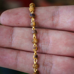 La mejor calidad marrón 22 kt oro Tulsi Mala precio al por mayor colección de cuentas de madera producto - Product Image 5
