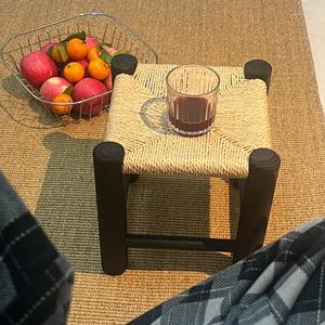 Repose-pieds ottoman moderne et portable en corde de papier et <span class=keywords><strong>bois</strong></span> DISHI pour chambre, hôpital, hôtel, entrepôt, parc, salon - Product Image 4