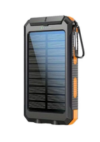 Batterie solaire portable 10000mAh à succès avec lampe de camping, boussole, câble intégré et double sortie USB