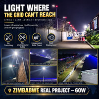 Lampadaire LED Solaire Multi-Modules avec Panneau Solaire Étendu, Non Factice, pour Éclairage de Projets Routiers Extérieurs Monté sur Poteau