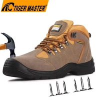 Zapatos de Seguridad Tiger Master CE S1P de Gamuza para Trabajo, con Puntera de Acero, Antipinchazos, Antiestáticos, Antideslizantes, con Suela de PU Resistente al Aceite para Hombre