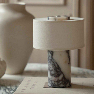 Lampe de <span class=keywords><strong>table</strong></span> portable rechargeable à LED dimmable pour hôtel et restaurant, avec fonction tactile, en tissu de luxe, marbre et pierre, sans fil - Product Image 6