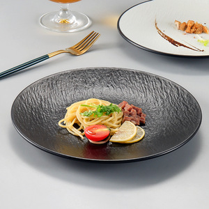 Round Melamine <b>Plate</b> Imitation Porcelain Western Style Pasta Steak Dish Hotel Restaurant Use Solid Color 555 - Product Image 1