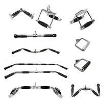 VIGFIT Barre Tournante Équipement de Fitness Accessoires Triceps en Acier Massif Barbell Poignées en Caoutchouc Multi-Exerciseur