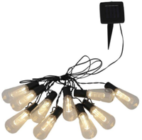 Guirlande lumineuse LED solaire rétro style Edison, étanche IP65, pour jardin, camping, décoration de festival