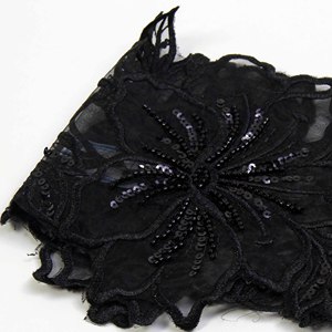 Hot bán hạt <span class=keywords><strong>Sequins</strong></span> thêu 100% Polyester Bridal biên giới ren TRIM 17cm - Product Image 4