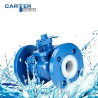 Vanne à boisseau sphérique doublée PTFE WCB CF8 à brides PN16 ANSI150 résistante aux acides et aux alcalis PFA FEP Téflon anti-corrosion chimique API ANSI DIN OEM
