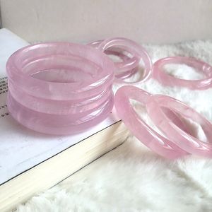 DIY Fine FashionJeweley Pierre Naturelle 54mm-62mm Ice <span class=keywords><strong>Madagascar</strong></span> Rose Quartz Bracelet & bracelet pour Femmes - Product Image 5