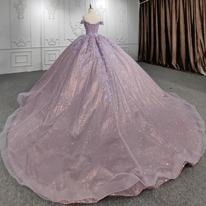 Robe de soirée de luxe 9953-1, couleur violet clair, robe de soirée de haute qualité, robe à paillettes pour femmes - Product Image 4
