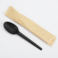Soins de la peau prix élimination distributeurs Scoop coloré élégant luxe noir couteaux fabricant tasses jetable personnalisé cuillère en plastique