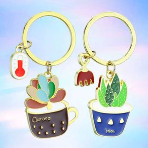 Porte-clés en métal personnalisé en gros, motif trèfle ou plante de cactus artificielle, support de clés de voiture pour cadeau créatif, commandes en gros - Product Image 3