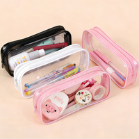 Pochette zippée imperméable grande capacité, trousse à crayons Kawaii pour enfants, sac de rangement en PVC pour fournitures scolaires, trousse à crayons personnalisée pour garçons