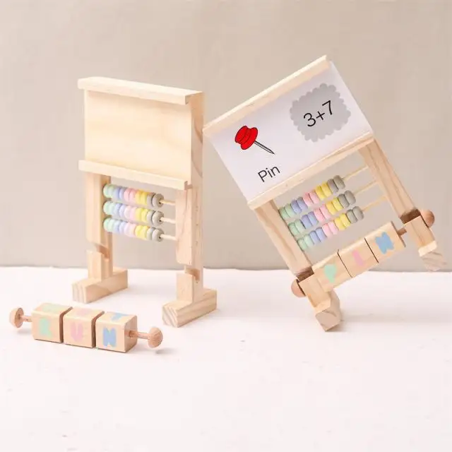Montessori Early Learning Primary School Counting Stick Counting Toddler Bead Rack Wooden Math Abacus Addition Subtraction Toys