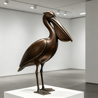 Statue de pélican en bronze, décoration de parc extérieur, animal de grande taille, pour la maison et le jardin