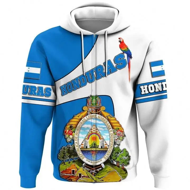 Minimum Order Quantity Zipper Hoodie Honduras Flag Designer Comfort Male Coat Drop Shipping Products 2023 Oversized Pullover Top